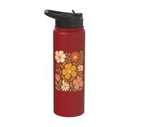 Boho Floral Bloom Vintage Flower Art Stainless Steel Insulated Water Bottle