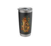 Boho Floral Brass Tuba Tubist Stainless Steel Insulated Tumbler