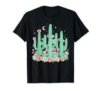 Boho Floral Cactus Moon Desert Southwest Western Cactus T-Shirt