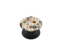 Boho Floral Checkered Pattern Checker Flowers Wildflowers PopSockets Adhesive PopGrip