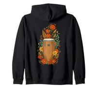 Boho Floral Conga Drums Music Zip Hoodie