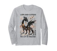 Boho Floral Dragon Ljubljana Slovenia City of Dragons Long Sleeve T-Shirt