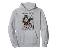 Boho Floral Dragon Ljubljana Slovenia City of Dragons Pullover Hoodie