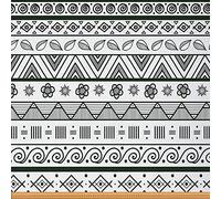 Boho Floral Fabric by The Yard, Bohemian Striped Upholstery Fabric for Chairs, Retro Geometric Patterns Fabric,Decorative Fabric for Upholstery and Home DIY Projects, Black White, 3 Yards
