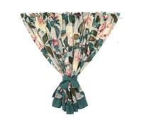 Boho Floral Half Curtain Under The Sink Door Curtain Vintage Cafe Curtain Tier Short Curtain Retro Botanical Small Window Curtain for Bathroom Kitchen,A,125 * 80cm
