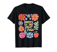 Boho Floral Happy to See Your Face Back to School Teacher T-Shirt