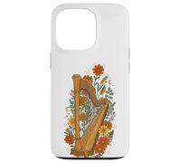 Boho Floral Harp Harpist Case for iPhone 13 Pro