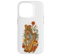 Boho Floral Harp Harpist Case for iPhone 14 Pro