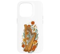 Boho Floral Harp Harpist Case for iPhone 15 Pro