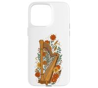 Boho Floral Harp Harpist Case for iPhone 15 Pro Max