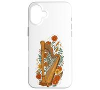 Boho Floral Harp Harpist Case for iPhone 16 Plus