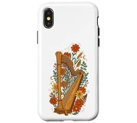 Boho Floral Harp Harpist Case for iPhone X/XS