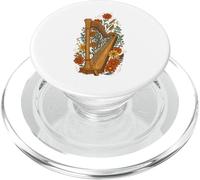 Boho Floral Harp Harpist PopSockets PopGrip for MagSafe