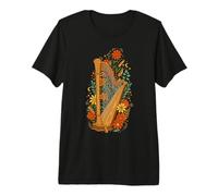 Boho Floral Harp Harpist Premium T-Shirt
