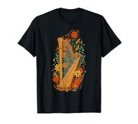 Boho Floral Harp Harpist T-Shirt
