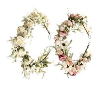 Boho Floral Headband - Adjustable Artificial Garland Hair | Stylish Polyester Festival Style Kit | Decorative Headwear for Maria Events