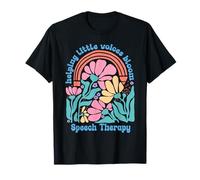 Boho Floral Helping Little Voices Blooms SLP Speech Therapy T-Shirt