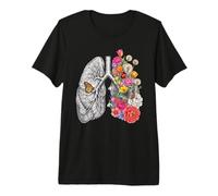 Boho Floral Human Lungs Anatomical Cottagecore Aesthetic Premium T-Shirt