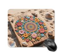 Boho Floral Mandala Mouse Pad - Non-Slip Rubber Base Ultra-Thin Desk Mat Waterproof & Portable Mousepad for Gaming, Office, Design 20 * 25cm