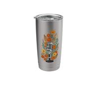 Boho Floral Mic Microphone Podcast Host Singer Stainless Steel Insulated Tumbler