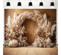 Boho Floral Pampas Arched Wall Backdrops for Pregnant Reed Beige Arch Wall Photo Background Manternity Backdrop Adult Birthday Wedding Maternity Backdrop Bridal Shower Party Decor (C, 7x5feet)