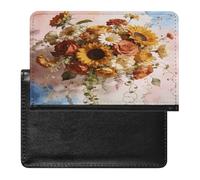 Boho Floral Passport Holder for Women Men Slim Travel Wallet Travel Document Organizer ID Card Protector Case Holders PU Leather Passport Cover Credit Card Holder