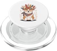 Boho Floral Pembroke Welsh Corgi Corgis PopSockets PopGrip for MagSafe