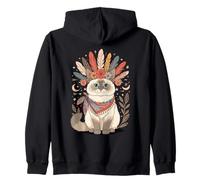 Boho Floral Ragdoll Cat Zip Hoodie