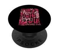 Boho Floral Religious Valentines Day Christian Jesus Love PopSockets Adhesive PopGrip