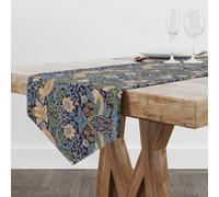 Boho Flower Bird Table Runner,Navy Blue/Red/Green Farmhouse Rectangular Runner,Vintage Chic Table Runner for Holiday Party,Wedding and Indoor Outdoor Dining Table Decor,13"x90"