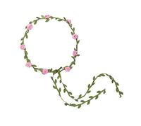 Boho Flower Crown Headband Assorted Colored Rose for Women Bohemian Floral Headpiece with Green Leaves Ideal Weddings Parties Vacations Photography Pink