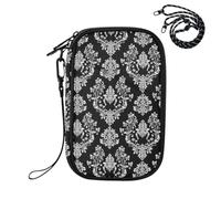 Boho Flower Floral Black Passport Holder for Travel Family Passport Case