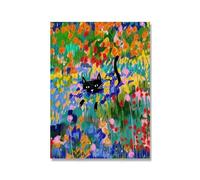 Boho Flowers Cat In The Garden At Arles Wall Art Canvas Painting Nordic Posters And Prints Wall Pictures For Living Room Decor 50X70Cm Unframed
