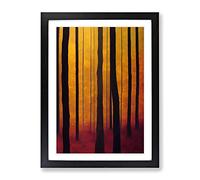 Boho Forest Framed Print | A2 Black Framed Wall Art | Ready to Hang | Bohemian Landscape Picture | Living Room Bedroom Lounge Office