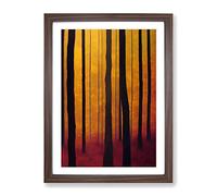 Boho Forest Framed Print | A4 Walnut Framed Wall Art | Ready to Hang | Bohemian Landscape Picture | Living Room Bedroom Lounge Office