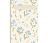 Boho Forget-Me-Not Notebook - Tiny Floral Pattern, 119 Lined Pages: Cream Background Journal with Small Blue Flowers, 6x9, “This Notebook Belongs To” Page