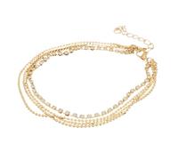Boho Four Layer Gold Anklets For Women Rhinestone Beads Pendant Foot Chains Beach Bracelet Anklets Belt Loops
