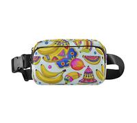Boho Fruit Banana Colorful Fashion Cute Crossbody Bag Waist Packs for Men Women Waterproof Sling Chest Bag with Adjustable Strap for Travel Gym Work