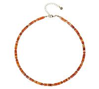 Boho Gemstone Beaded Necklaces for Women Boho Tiny Rice Seed Bead Choker Necklace Meditation Balance Strand Chakra Beachy Jewelry for Women Girls Red Agate