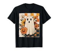 Boho Ghost with Checkered Floral Print T-Shirt