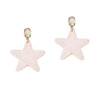 Boho Glitter Starfish Dangle Earrings Iridescent Crystal Accent Beachy Summer Statement Jewelry Perfect for Women