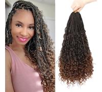 Boho Goddess Braids Crochet Hair for Black Women 22 Inch 8 Packs Bohemian Crochet Braids Hair Extensions with Curly Ends Boho Box (T30, 22 Inch (Pack of 8))
