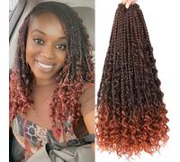 Boho Goddess Braids Crochet Hair for Black Women 22 Inch 8 Packs Bohemian Crochet Braids Hair Extensions with Curly Ends Boho Box (T350, 22 Inch (Pack of 8))
