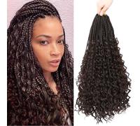 Boho Goddess Crochet Braids Hair for Black Women 22 Inch 8 Packs with Curly Ends Box Hair Extensions (4#, 22 Inch Pack of 8)