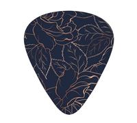 Boho Gold Flowers 12 Pcs Guitar Picks, 0.46mm/0.71mm/0.96mm Thickness, Guitar Plectrum With Storage Case For Acoustic-Electric Guitar Ukulele Bass