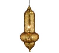 Boho Gold Metal Oriental Hanging Ceiling Light 20cm Handcrafted