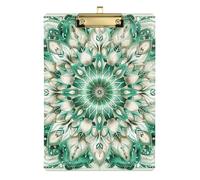 Boho Green Bloom Elegant clipboard Physical Therapy Hard Board for 5th Grade Classroom Essentials for Teachers Size 9 x 12 Gold