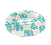 Boho Green Pattern Elephants Pet Dog Beds Calming Anti Anxiety Orthopedic Dog Bed for Extra Small Size Pets Sleeping XS