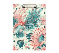 Boho Green Red Fish Nurse's clipboard Waterproof for 5th Grade Classroom Essentials for Teachers Size 9 x 12 Silver