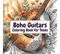 Boho Guitars Coloring Book for Teens